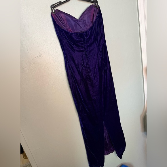 Eugene Alexander deep purple velvet strapless jeweled gown - Picture 6 of 11